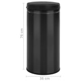 Automatic Sensor Dustbin 70 L Carbon Steel Black - Close-Up Angle