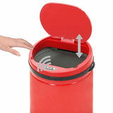 Automatic Sensor Dustbin 50 L Carbon Steel Red - 45-Degree Angle