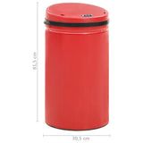 Automatic Sensor Dustbin 50 L Carbon Steel Red