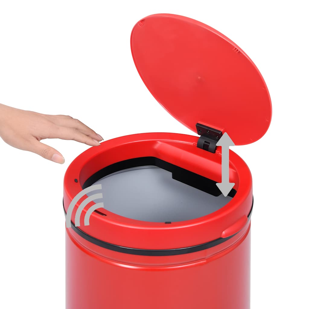 Automatic Sensor Dustbin 80 L Carbon Steel Red