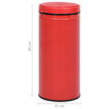 Automatic Sensor Dustbin 80 L Carbon Steel Red - Close-Up Angle