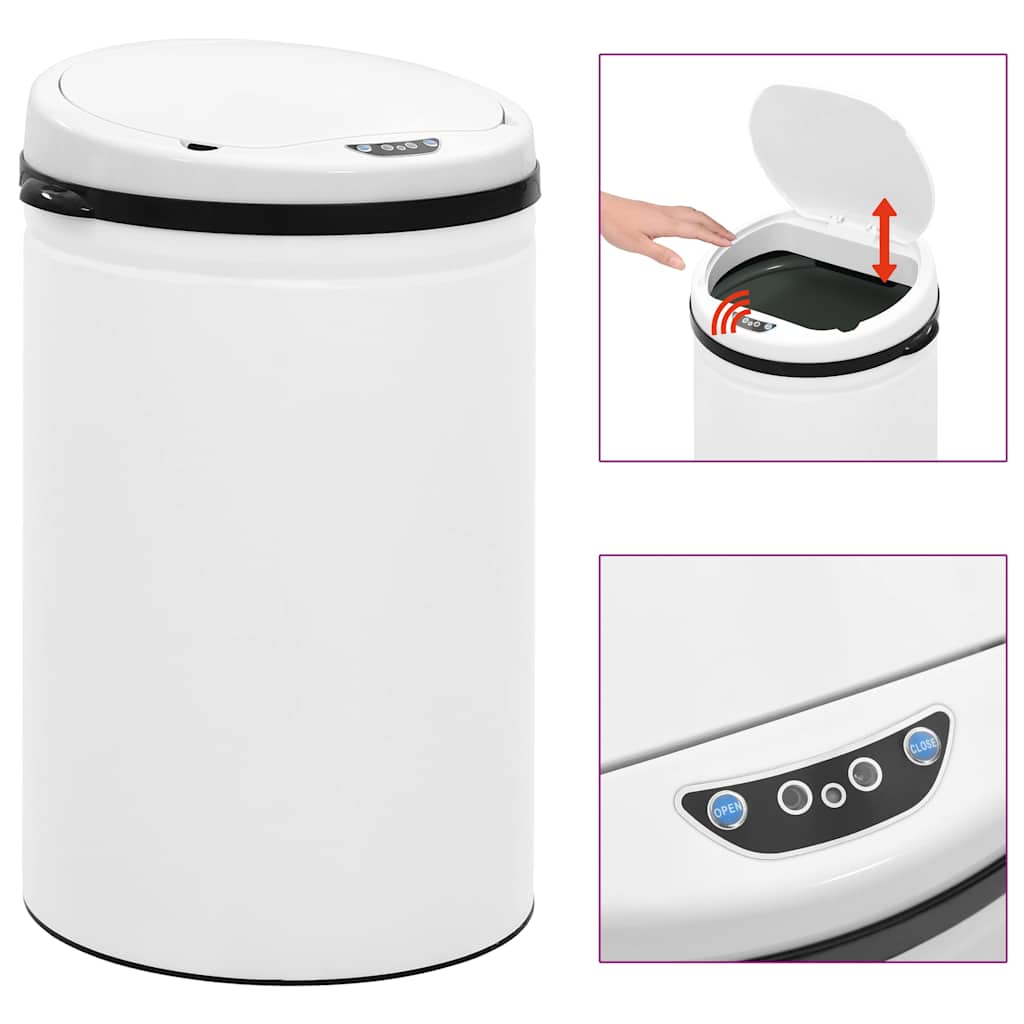Automatic Sensor Dustbin 30 L Carbon Steel White