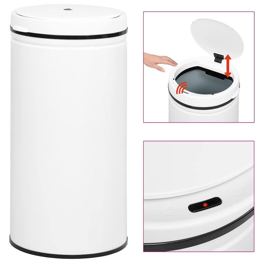 Automatic Sensor Dustbin 70 L Carbon Steel White