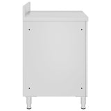 Commercial Work Table with Cabinet 60x60x96 cm Stainless Steel - Side View