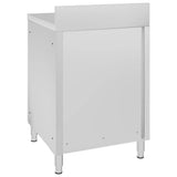 Commercial Work Table with Cabinet 60x60x96 cm Stainless Steel - Top-Down View