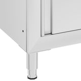 Commercial Work Table with Cabinet 60x60x96 cm Stainless Steel - Rear View