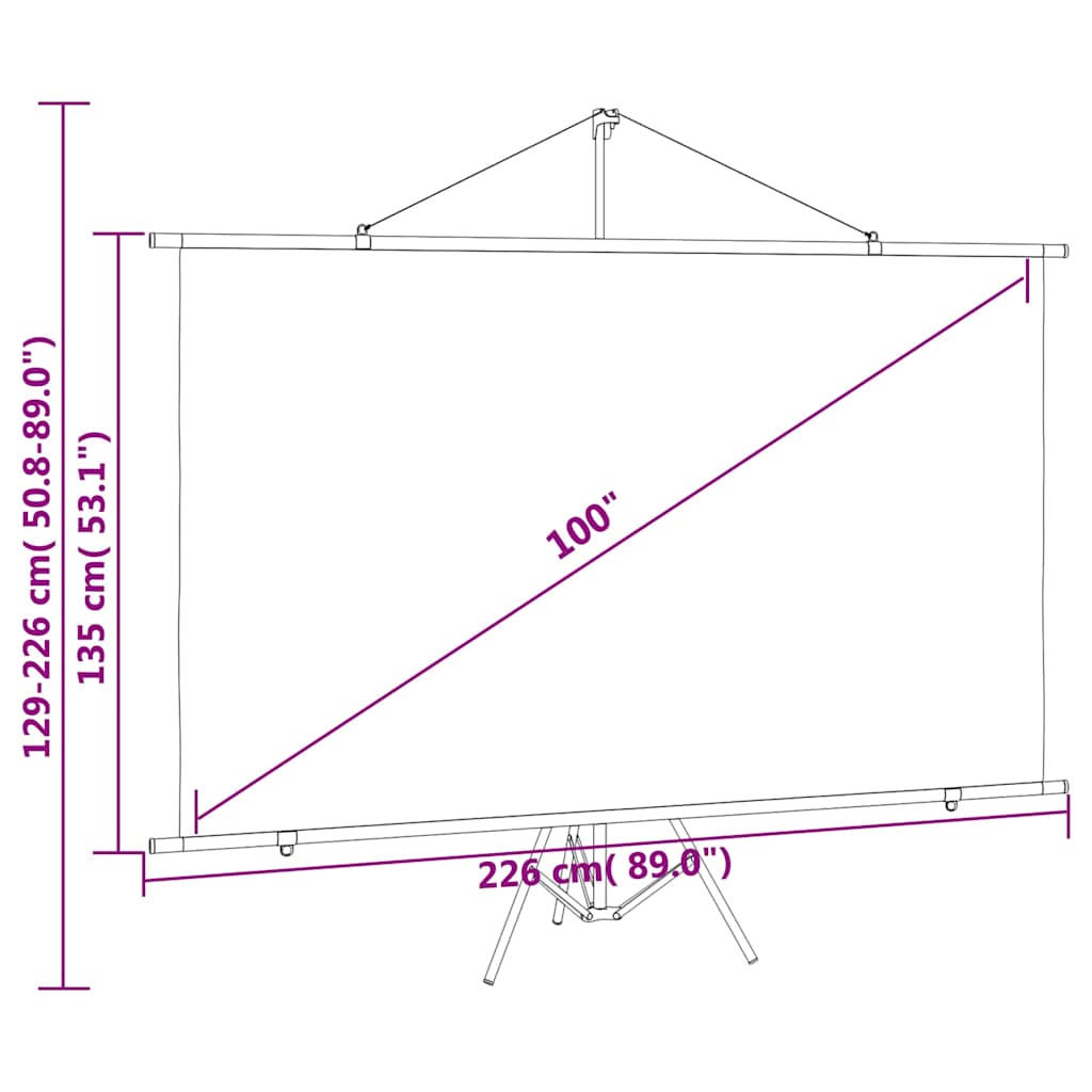Projection Screen with Tripod 100" 16:9