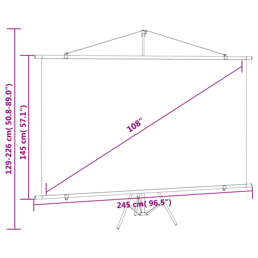 Projection Screen with Tripod 108" 16:9