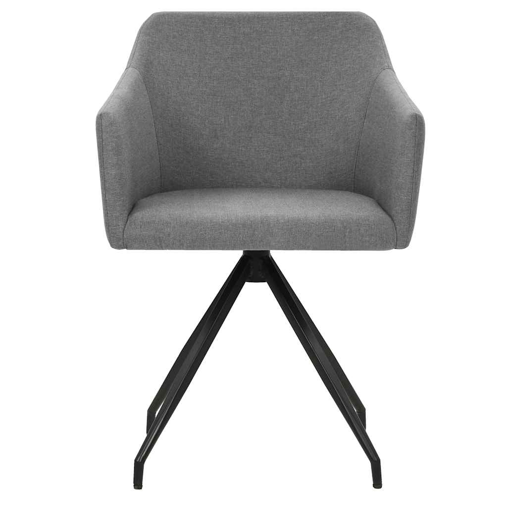 Swivel Dining Chairs 2 pcs Light Grey Fabric