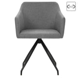 Swivel Dining Chairs 2 pcs Light Grey Fabric - Top-Down View