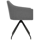 Swivel Dining Chairs 2 pcs Light Grey Fabric