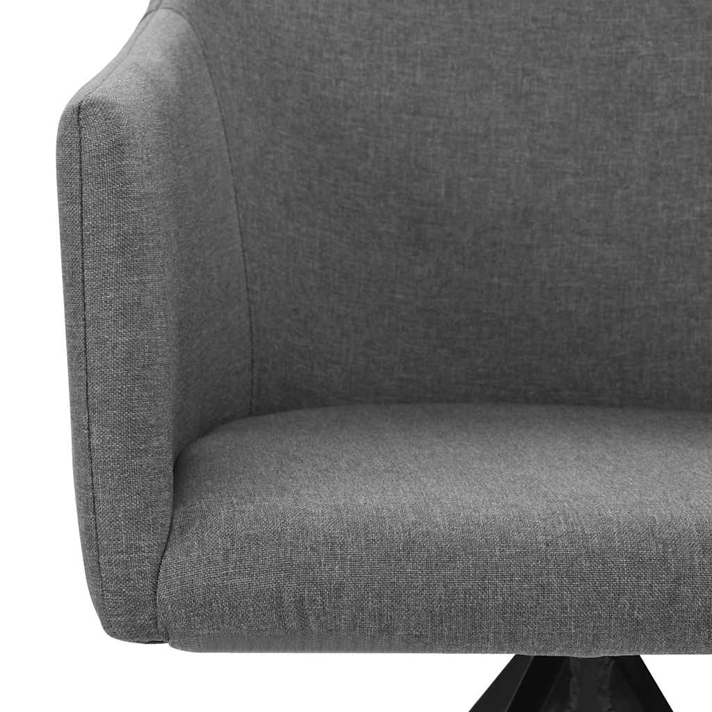 Swivel Dining Chairs 2 pcs Light Grey Fabric