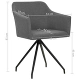 Swivel Dining Chairs 2 pcs Light Grey Fabric - Low Angle