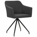 Swivel Dining Chairs 2 pcs Dark Grey Fabric - Front View
