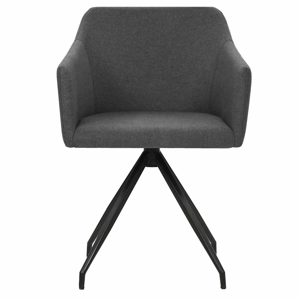 Swivel Dining Chairs 2 pcs Dark Grey Fabric