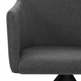 Swivel Dining Chairs 2 pcs Dark Grey Fabric - Rear View
