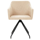 Swivel Dining Chairs 2 pcs Cream Fabric - Side View