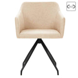 Swivel Dining Chairs 2 pcs Cream Fabric