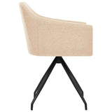 Swivel Dining Chairs 2 pcs Cream Fabric - 45-Degree Angle