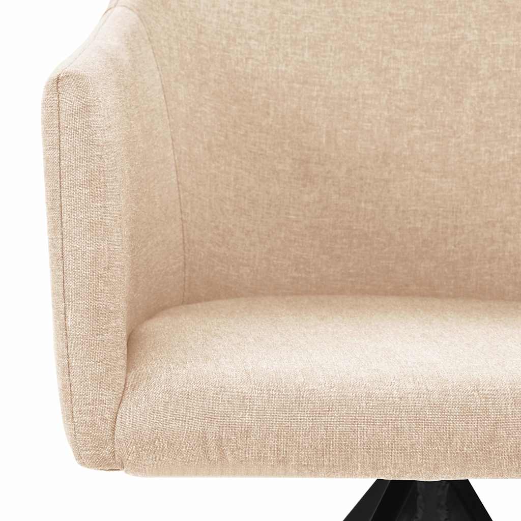 Swivel Dining Chairs 2 pcs Cream Fabric