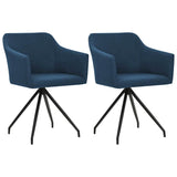 Swivel Dining Chairs 2 pcs Blue Fabric