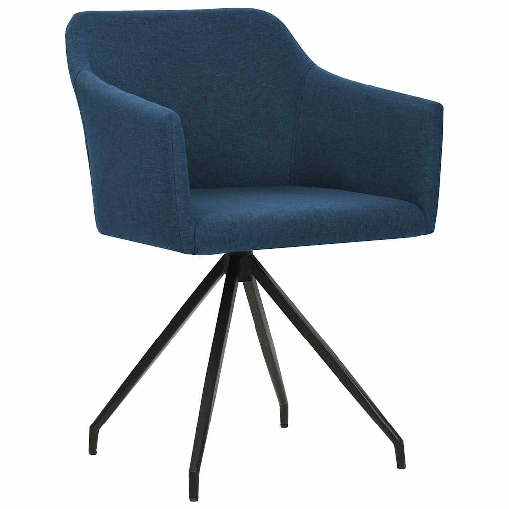 Swivel Dining Chairs 2 pcs Blue Fabric