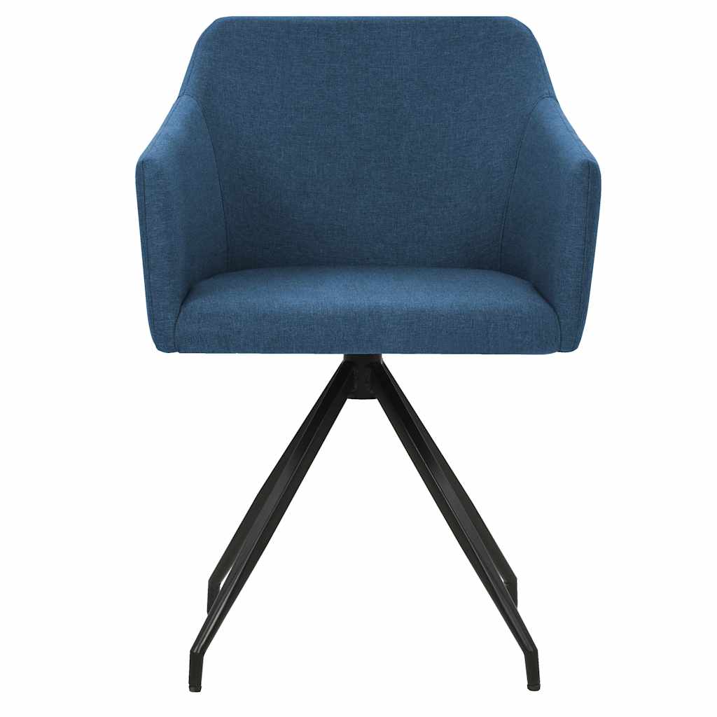 Swivel Dining Chairs 2 pcs Blue Fabric
