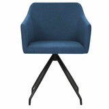 Swivel Dining Chairs 2 pcs Blue Fabric - Side View