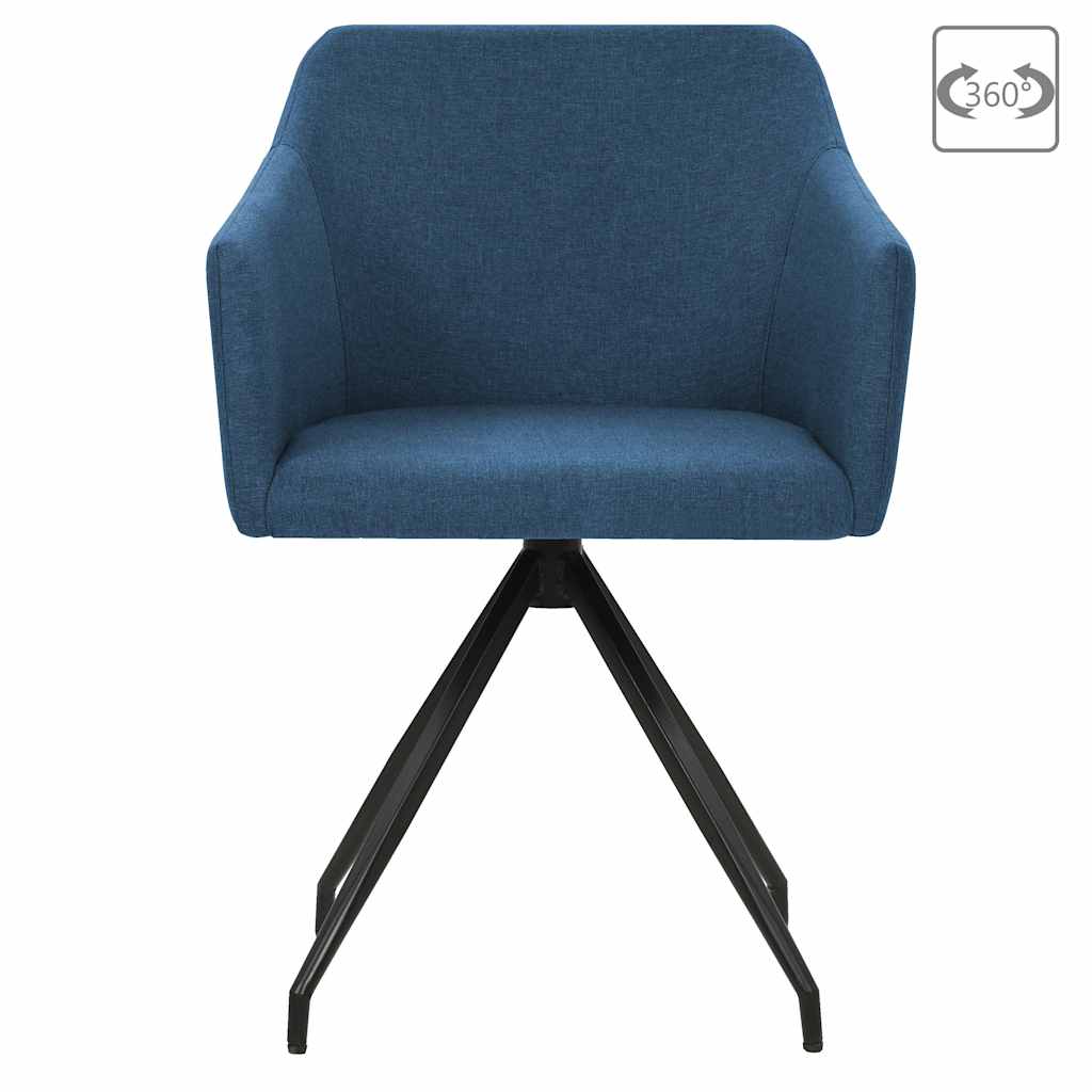 Swivel Dining Chairs 2 pcs Blue Fabric