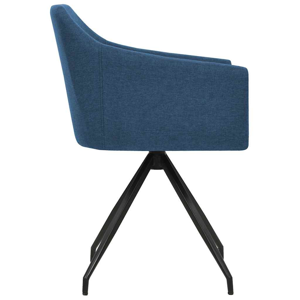 Swivel Dining Chairs 2 pcs Blue Fabric