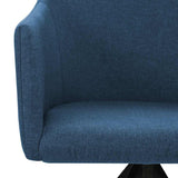Swivel Dining Chairs 2 pcs Blue Fabric