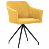 Swivel Dining Chairs 2 pcs Mustard Yellow Fabric - Front View