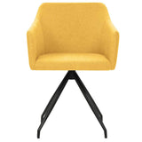 Swivel Dining Chairs 2 pcs Mustard Yellow Fabric - Side View