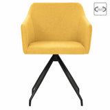 Swivel Dining Chairs 2 pcs Mustard Yellow Fabric - Top-Down View