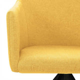Swivel Dining Chairs 2 pcs Mustard Yellow Fabric - Rear View