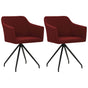 Swivel Dining Chairs 2 pcs Wine Red Fabric