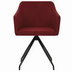 Swivel Dining Chairs 2 pcs Wine Red Fabric