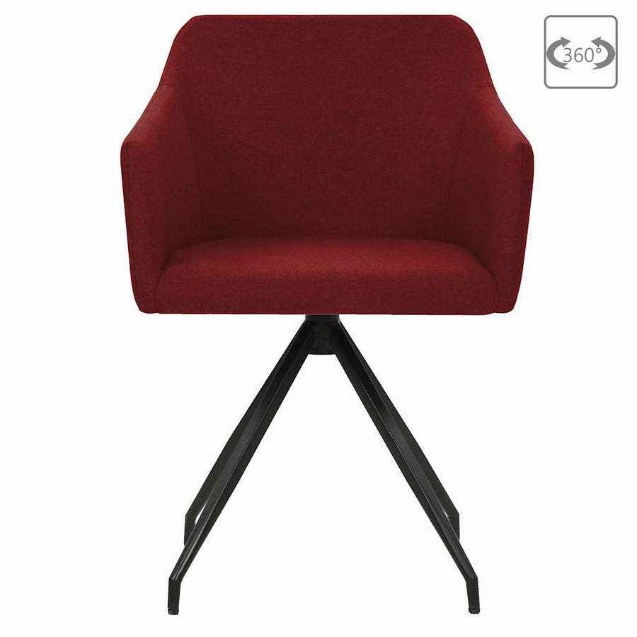 Swivel Dining Chairs 2 pcs Wine Red Fabric