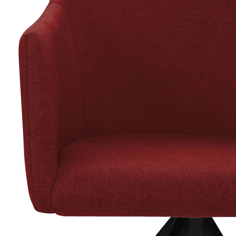 Swivel Dining Chairs 2 pcs Wine Red Fabric