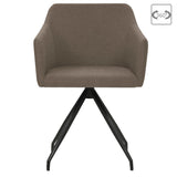 Swivel Dining Chairs 2 pcs Taupe Fabric - Top-Down View