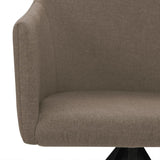 Swivel Dining Chairs 2 pcs Taupe Fabric - Rear View