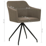 Swivel Dining Chairs 2 pcs Taupe Fabric - Low Angle