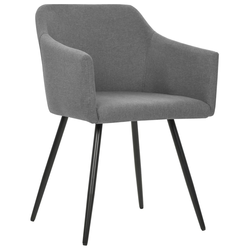 Dining Chairs 2 pcs Light Grey Fabric