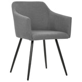 Dining Chairs 2 pcs Light Grey Fabric - Front View