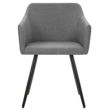 Dining Chairs 2 pcs Light Grey Fabric - Side View