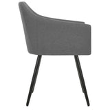 Dining Chairs 2 pcs Light Grey Fabric - Top-Down View