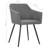 Dining Chairs 2 pcs Light Grey Fabric