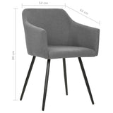 Dining Chairs 2 pcs Light Grey Fabric - Close-Up Angle