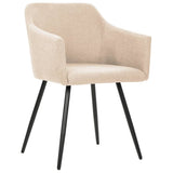 Dining Chairs 2 pcs Cream Fabric - Front View