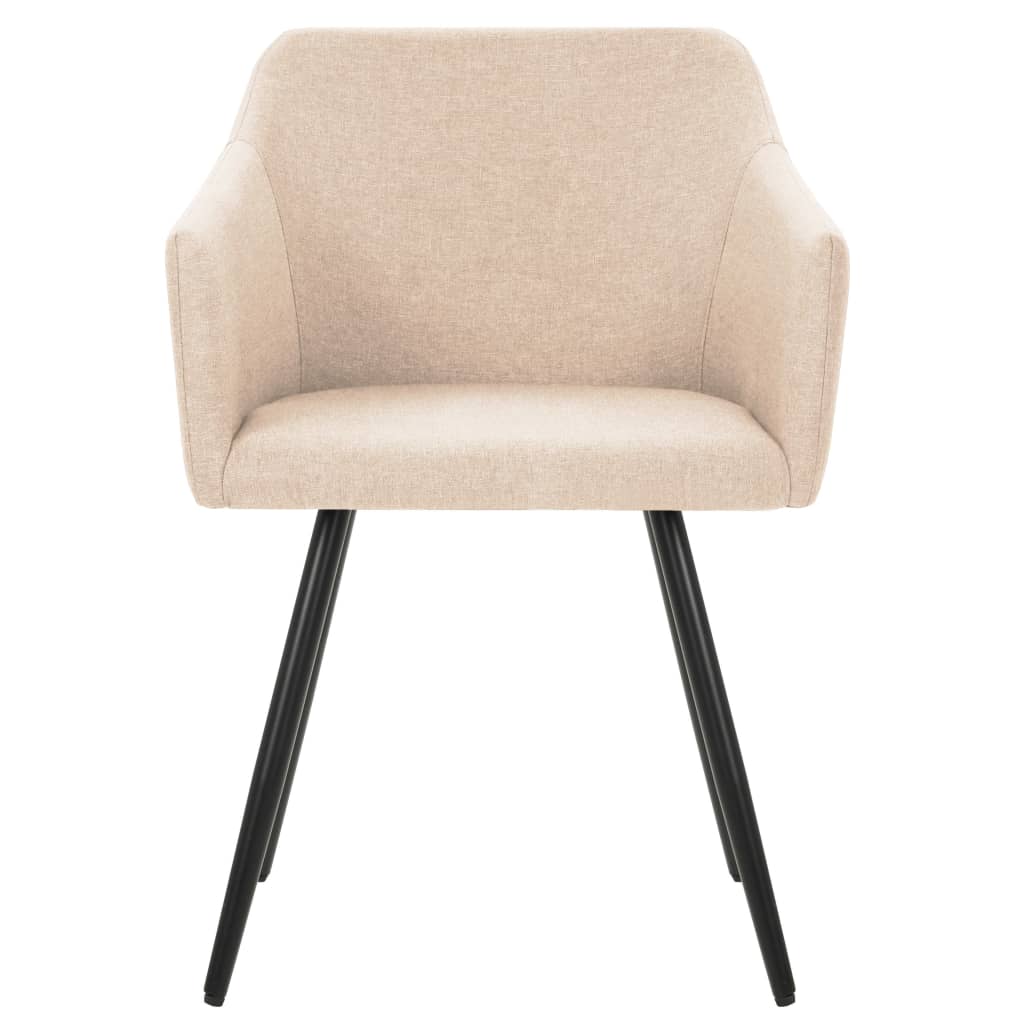 Dining Chairs 2 pcs Cream Fabric
